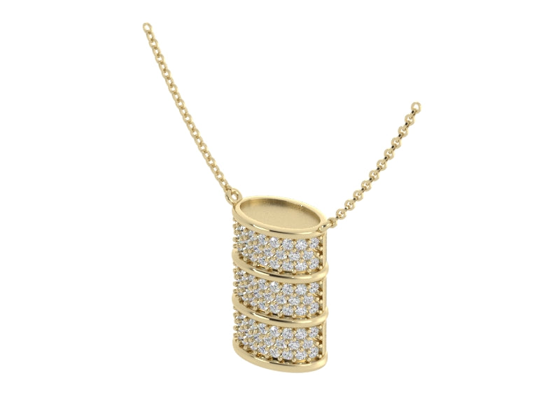 Reversible Diamond Barrel Necklace