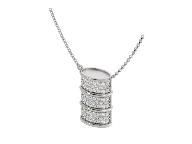Reversible Diamond Barrel Necklace
