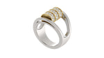 Load image into Gallery viewer, Two Tone Diamond Barrel Ring