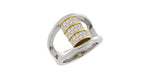 Load image into Gallery viewer, Two Tone Diamond Barrel Ring