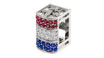 Load image into Gallery viewer, Elegant Barrel Hatband Keeper – Ruby, Diamond &amp; Sapphire
