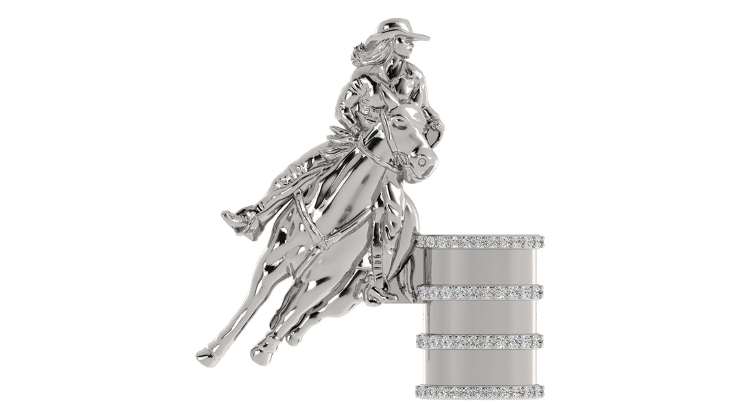 Barrel Rider Hat pin diamond Rim
