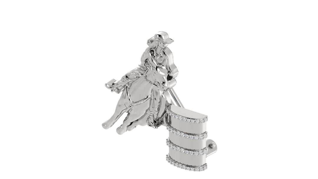 Barrel Rider Hat pin diamond Rim