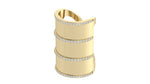 Load image into Gallery viewer, Yellow Scarf Ring with Rib and Rim Diamond
