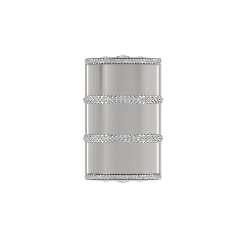 Barrel Belt Keeper with Diamond on Rims