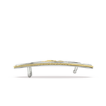 Load image into Gallery viewer, Oval Belt Buckle in Silver &amp; 14K Yellow Gold with Diamond Pavé Barrel Rims &amp; Border