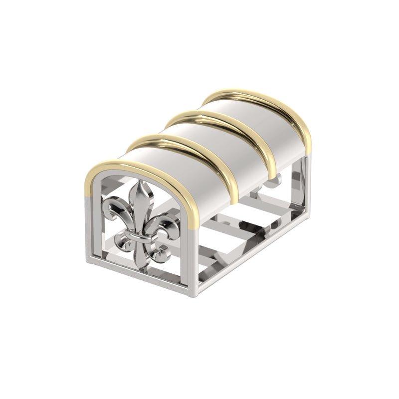 Classic Silver and Yellow Gold Plain Belt Keeper