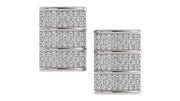 Diamond Barrel Stud Earrings