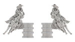 Load image into Gallery viewer, Barrel Racer Diamond Accent Stud Earrings - White Metal
