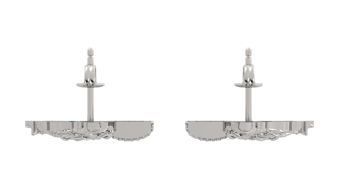 Barrel Racer Diamond Accent Stud Earrings - White Metal