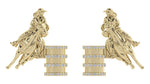 Load image into Gallery viewer, Barrel Racer Diamond Accent Stud Earrings - Yellow Metal
