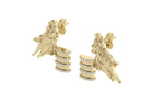 Load image into Gallery viewer, Barrel Racer Diamond Accent Stud Earrings - Yellow Metal
