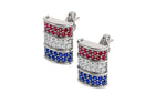 Load image into Gallery viewer, Barrel Stud Earrings – Ruby, Diamond, Sapphire