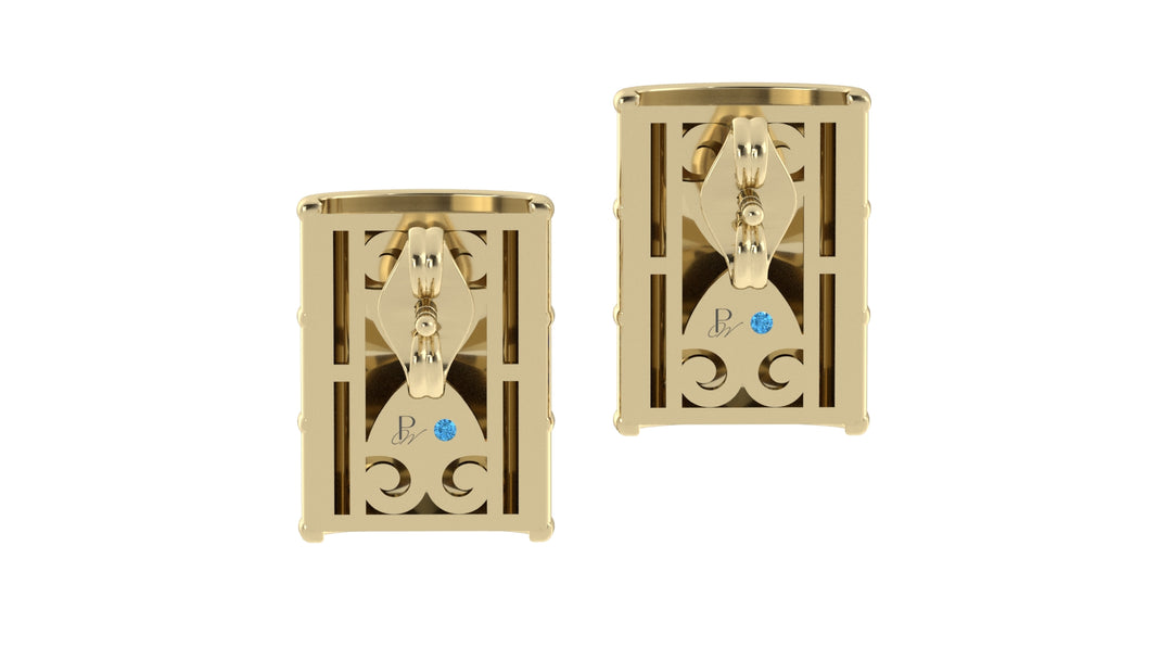 Barrel Stud Earrings – Ruby, Diamond, Sapphire