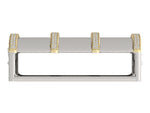 Load image into Gallery viewer, Silver and Gold Barrel Motif Belt Keeper with Diamonds