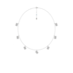 Load image into Gallery viewer, Reversible Mini Barrel Diamond Dangle Station Necklace white metal
