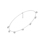 Load image into Gallery viewer, Reversible Mini Barrel Diamond Dangle Station Necklace white metal
