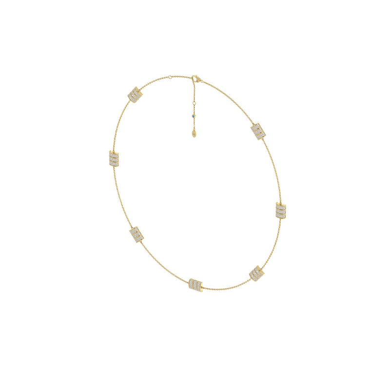 Mini Vertical Barrel Diamond Station Necklace