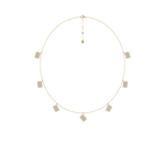 Load image into Gallery viewer, Reversible Mini Barrel Diamond Dangle Station Necklace white metal