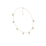 Load image into Gallery viewer, Reversible Mini Barrel Diamond Dangle Station Necklace white metal