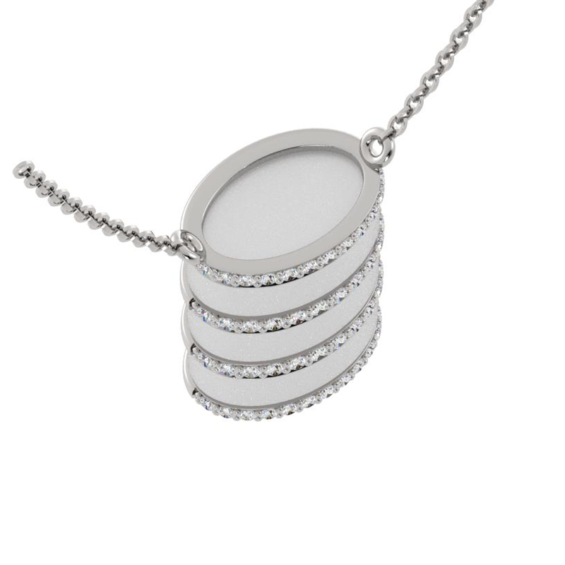 Reversible Barrel Necklace with Diamond Accent