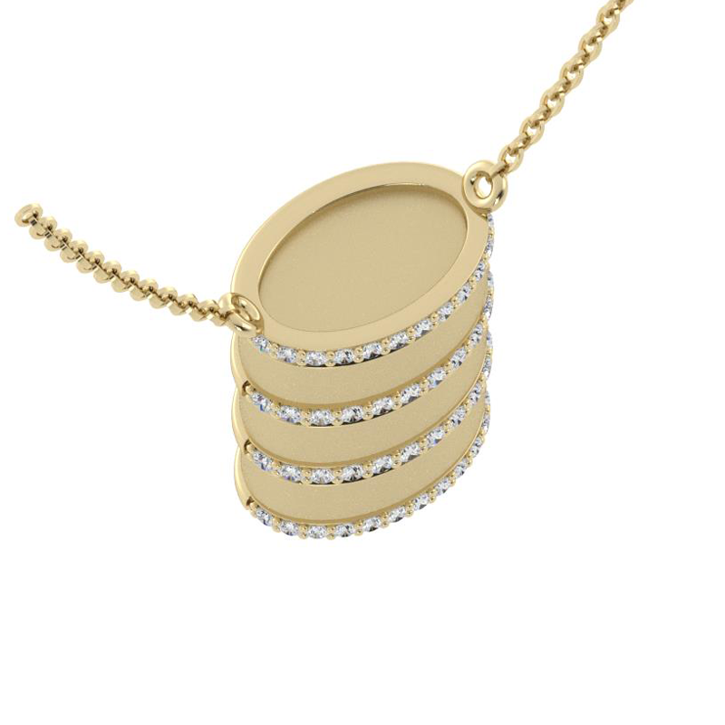 Reversible Barrel Necklace with Diamond Accent