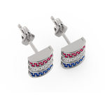 Load image into Gallery viewer, Mini Barrel Stud: Ruby, Diamond &amp; Sapphire