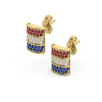 Load image into Gallery viewer, Mini Barrel Stud: Ruby, Diamond &amp; Sapphire