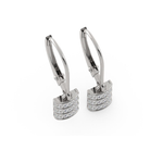 Load image into Gallery viewer, Elegant Mini Diamond Barrel Dangle Earrings