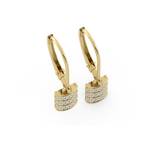 Load image into Gallery viewer, Elegant Mini Diamond Barrel Dangle Earrings