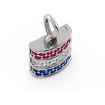 Load image into Gallery viewer, Mini Barrel Charm with Ruby, Diamond &amp; Sapphire