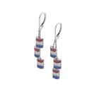 Load image into Gallery viewer, Mini Barrel Triple Dangle Leverback Earrings – Ruby, Diamond &amp; Sapphire