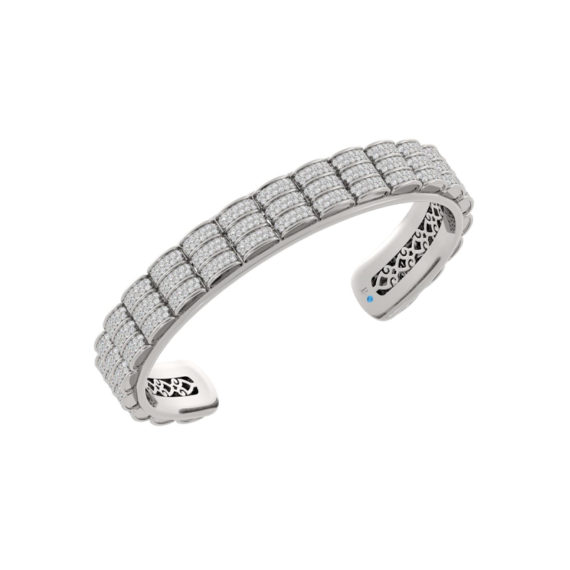Barrel Motif Diamond Cuff