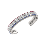 Load image into Gallery viewer, Barrel Ruby, Diamond &amp; Sapphire Accent Cuff