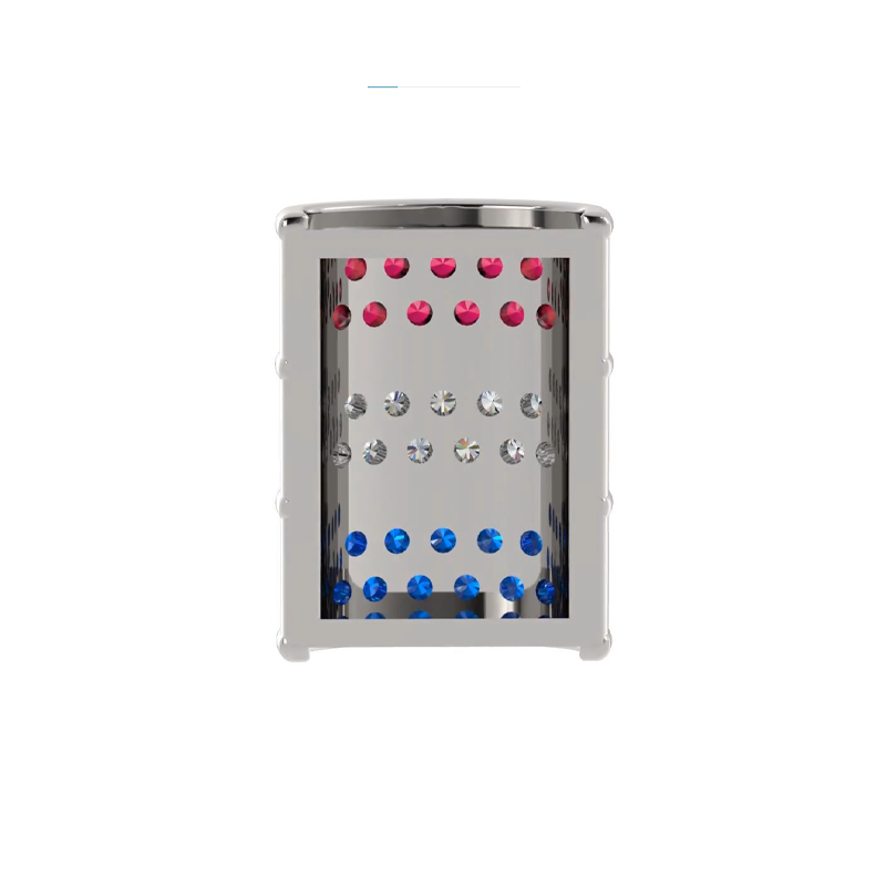 Mini Barrel Pave Component with Ruby, Diamond & Sapphire