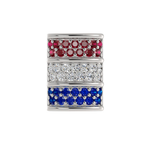 Load image into Gallery viewer, Mini Barrel Pave Component with Ruby, Diamond &amp; Sapphire
