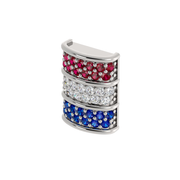 Mini Barrel Pave Component with Ruby, Diamond & Sapphire