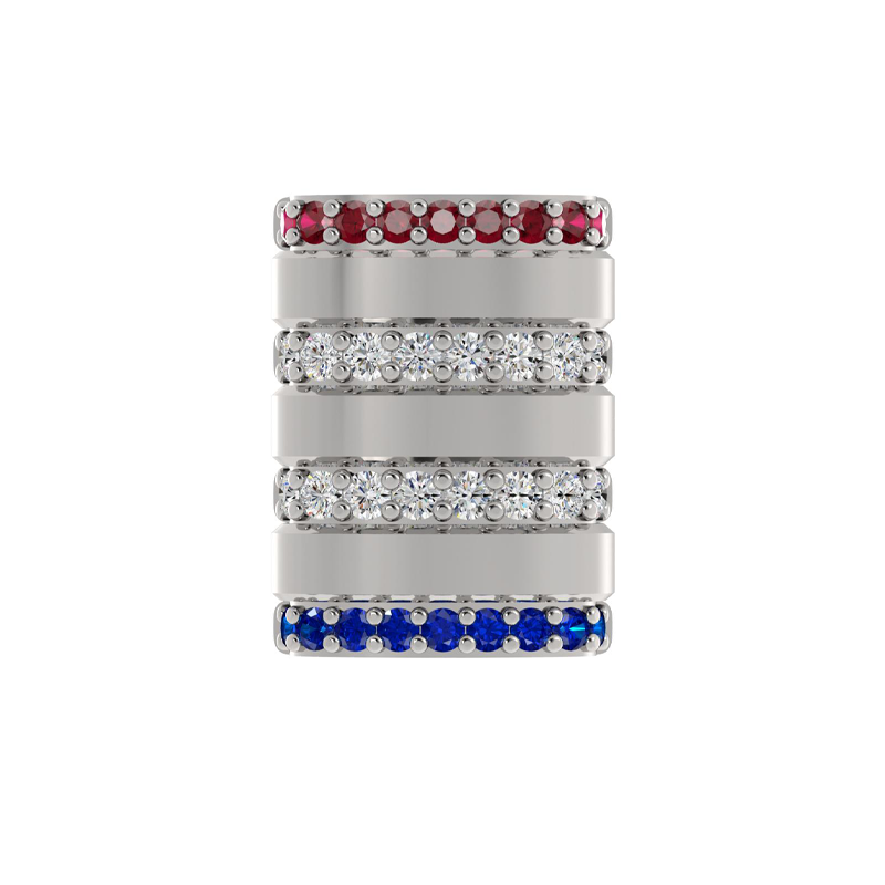 Mini Barrel Accent Component with Ruby, Diamond & Sapphire