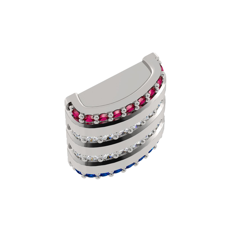 Mini Barrel Accent Component with Ruby, Diamond & Sapphire