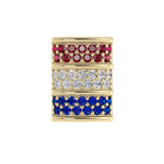 Load image into Gallery viewer, Mini Barrel Pave Component with Ruby, Diamond &amp; Sapphire
