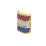 Load image into Gallery viewer, Mini Barrel Pave Component with Ruby, Diamond &amp; Sapphire
