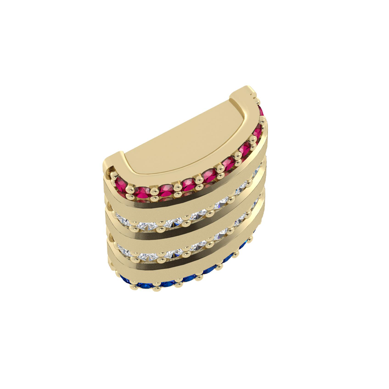 Mini Barrel Accent Component with Ruby, Diamond & Sapphire