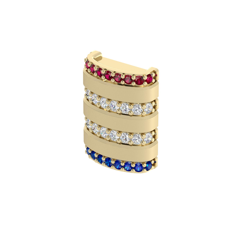 Mini Barrel Accent Component with Ruby, Diamond & Sapphire