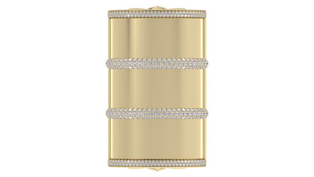 Barrel Belt Keeper with Diamond on Rims