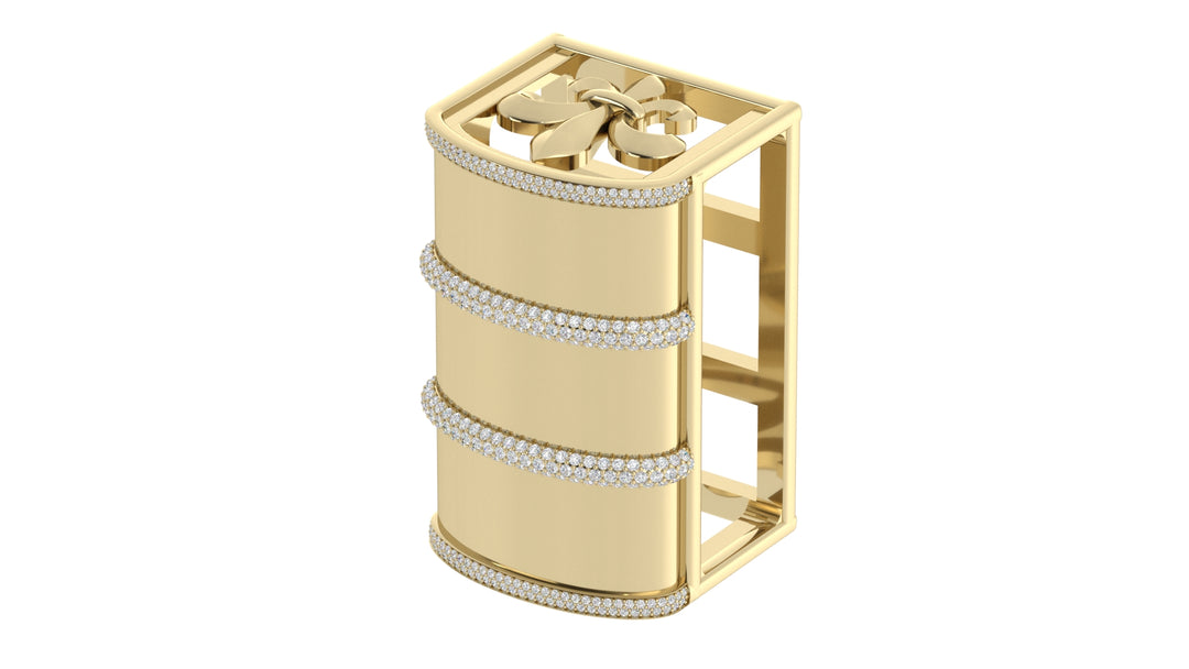 Barrel Belt Keeper with Diamond on Rims