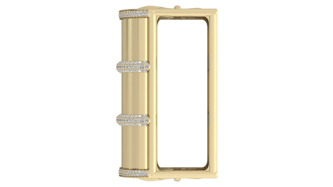 Barrel Belt Keeper with Diamond on Rims