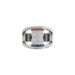 Load image into Gallery viewer, Barrel Gem Ring – Diamond in Ribs, Ruby &amp; Sapphire on Rims