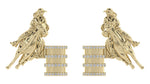 Load image into Gallery viewer, Barrel Racer Diamond Rim Stud Earrings