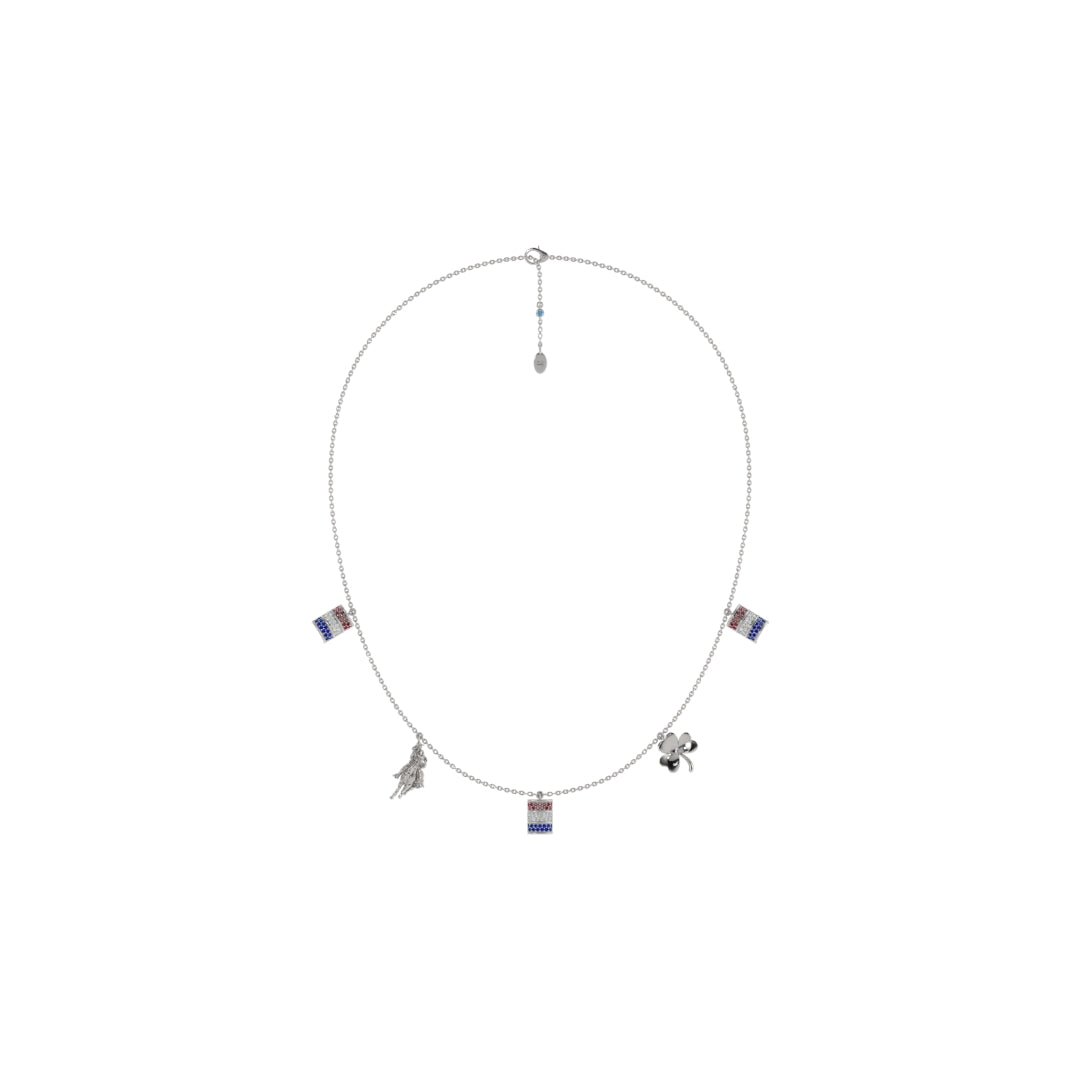 Barrel, Leaf & Rider Charm Necklace