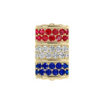 Load image into Gallery viewer, Elegant Barrel Hatband Keeper – Ruby, Diamond &amp; Sapphire